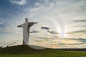 Pradopolis, Sao Paulo countryside State. Oponed arms Christ stat