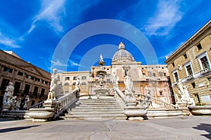 Praetoria Fountain in Palermo, Italy