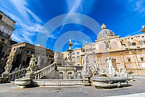 Praetoria Fountain in Palermo, Italy