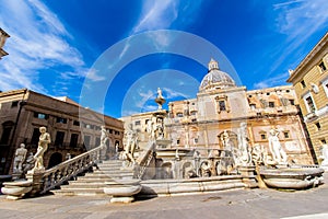 Praetoria Fountain in Palermo, Italy