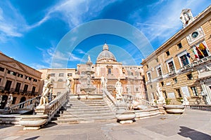 Praetoria Fountain in Palermo, Italy