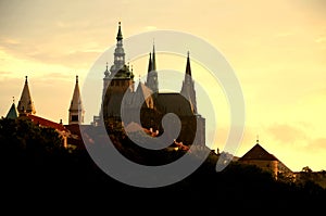 Prag evening silhouette
