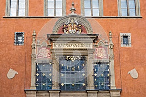 Praga caput regni, entrance to the town hall, Prague, Czech Repu