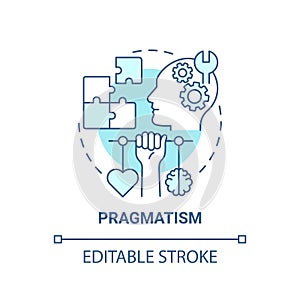 Pragmatism blue concept icon photo