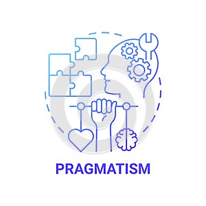 Pragmatism blue gradient concept icon photo