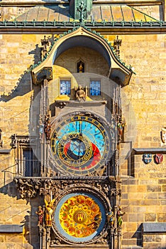 Prague astronomical clock at Old Town Square, Prague, Czech Republic