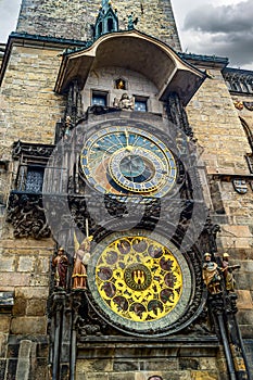 Prague astronomical clock. Orloj, Historical medieval astronomical clock in Old Town Square in Prague