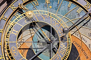 The Prague astronomical clock, or Prague orloj in Prague, Czech Republic