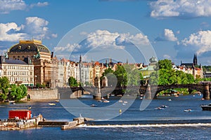 Prague beautiful riverfront