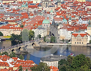 Prague the capital of Czech Republic with Charles bridge