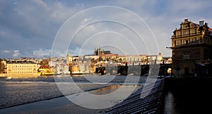 Prague Castle with Charles Bridge, Prague, Czech Republic