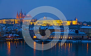 Prague Castle at dusk