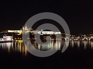 The Prague Castle in the night
