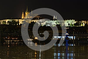 Prague Castle at night