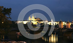 Prague castle at night