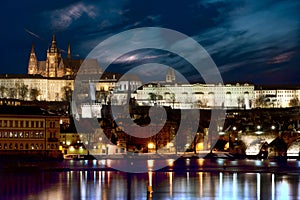 Prague castle at night