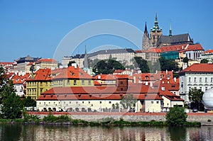 Prague Castle, old town, river scenic (Hradcany)