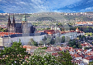 Prague Castle and Saint Vitus Cathedral, Czech Republic.