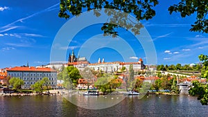 Prague Castle and Saint Vitus Cathedral, Czech Republic. Panoramic view