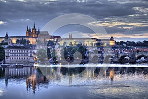Prague castle with Vltava river
