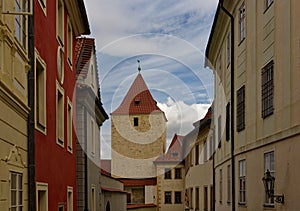 Prague castle walls and tower, Prague, Czech Republic