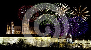 Prague castleand New Year celebrations photo