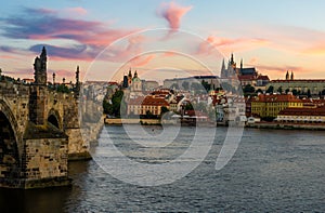 Prague, Charles Bridge in the morning