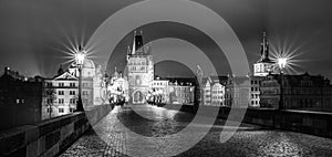 Prague Charles Bridge by night