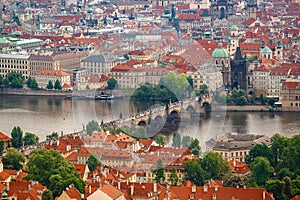 Prague Charles Bridge from Petrin Hill