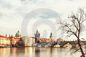 Prague with Charles Bridge and Stare Mesto oldtown, Czech Republic