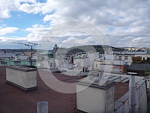 Prague city center roof panorama