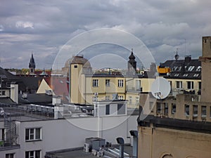 Prague city center roof panorama