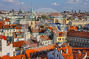 Prague city houses view, Czech Republic