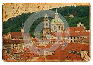 Prague city postcard