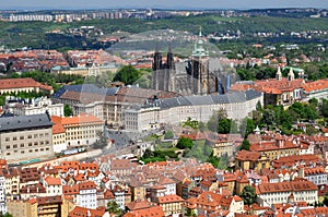 Prague city roof top view - architecture sights