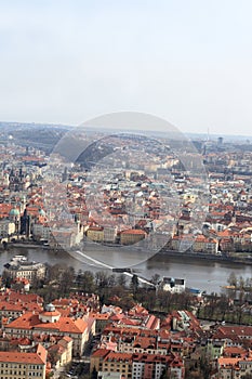 Prague city view in spring