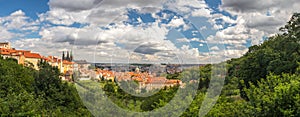 Prague cityscape panorama - city landscape with the Prague castle, Czech republic