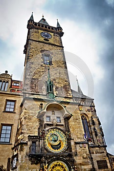 Prague, clock on the astronomical tower,