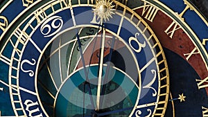 Prague clock background closeup