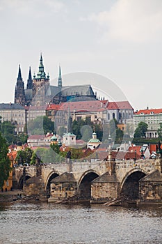 Prague, Czech Republic, 5th. May, 2011 : View on Castle District - Statues