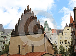 Prague, Czech Republic - August 23, 2016: Old New Synagogue or A