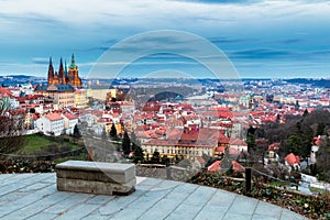 Prague, Czech Republic. Hradcany (Prague Castle) with St. Vitus