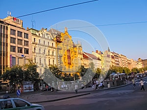 Prague, Czech Republic - June 26, 2010: Wenceslas Square June 26, 2010 in Prague, Czech Republic