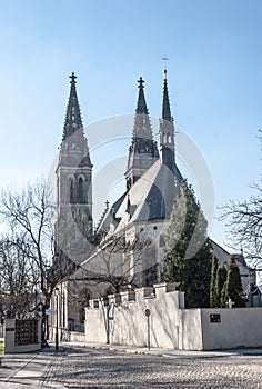 Basilica of Saints Peter and Paul, back view, Vysehrad, Prague, Czech Republic