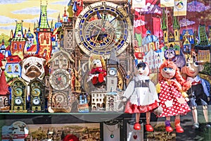 PRAGUE, CZECH REPUBLIC - MAY 21, 2016: Beautiful shop window wit