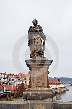 PRAGUE, CZECH REPUBLIC - Nov 23, 2019: Statue of St. Jude of Thaddaeus