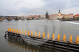 Prague, Czech Republic. View of the historic Charles Bridge