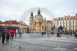 25.01.2018 Prague, Czech Respublic - Church of St. Nicholas in O