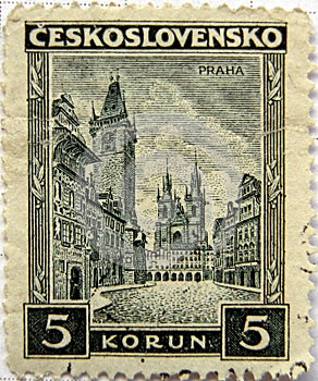 Prague Czech stamp