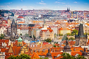 Prague downtown panorama